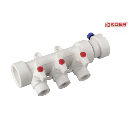Колектор PPR KOER D40*20 на 3 виходи K0170.PRO (KP0220) Колектор PPR KOER D40*20 на 3 виходи K0170.PRO (KP0220)