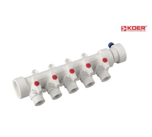 Колектор PPR KOER D40*20 на 5 виходи K0171.PRO (KP0221) Колектор PPR KOER D40*20 на 5 виходи K0171.PRO (KP0221)