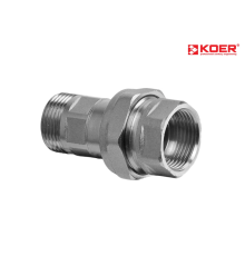 Американка KOER KR.175.N пряма - 3/4" (нікель) із зворотним клапаном