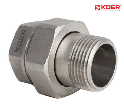 Американка KOER KR.341 пряма - 1/2" (нікель) Американка KOER KR.341 пряма - 1/2" (нікель)