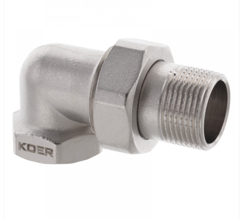 Американка KOER KR.342 кутова - 1" (нікель) Американка KOER KR.342 кутова - 1" (нікель)