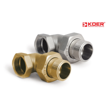 Американка KOER KR.342 кутова - 1" (нікель)