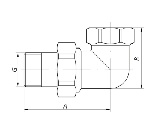 Американка KOER KR.342 кутова - 1" (нікель) Американка KOER KR.342 кутова - 1" (нікель)