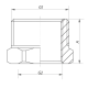 Футорка KOER KF.F1012 - 1 1/4*1" (нікель)