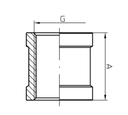 Муфта KOER KF.C06.CHR - 1/2" (хром) Муфта KOER KF.C06.CHR - 1/2" (хром)