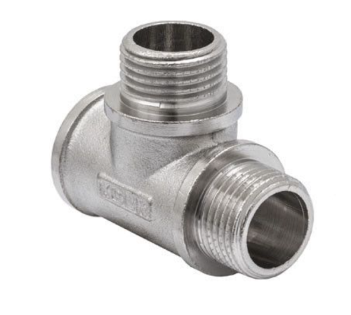 Тройник KOER KF.T06FMM - 1/2" ВНН (никель) Тройник KOER KF.T06FMM - 1/2" ВНН (никель)