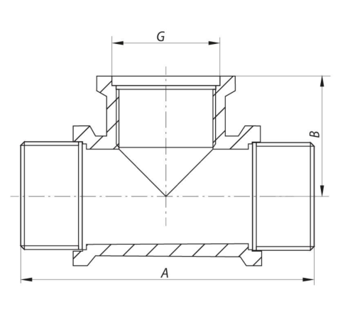 Тройник KOER KF.T06MFM - 1/2" НВН (никель) Тройник KOER KF.T06MFM - 1/2" НВН (никель)