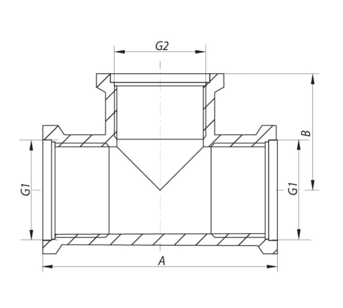Тройник редукционный KOER KF.T100810F - 1*3/4*1" ВВВ (никель) Тройник редукционный KOER KF.T100810F - 1*3/4*1" ВВВ (никель)