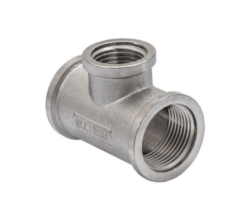 Тройник редукционный KOER KF.T100810F - 1*3/4*1" ВВВ (никель) Тройник редукционный KOER KF.T100810F - 1*3/4*1" ВВВ (никель)