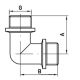 Кут KOER KF.L06M - 1/2" ЗЗ (нікель)