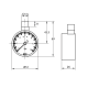 Манометр радиальный KOER KM.630R D=50 мм (0-6 bar) 1/4''