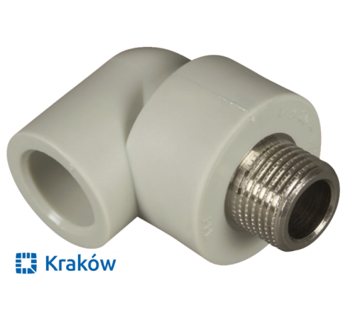 Угол с наружной резьбой Krakow D25*1/2 (латунь) Угол с наружной резьбой Krakow D25*1/2 (латунь)