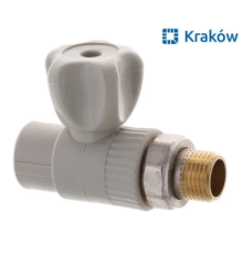 Кран PPR радіаторний прямий (КБП) Krakow D20*1/2 (латунний шар)