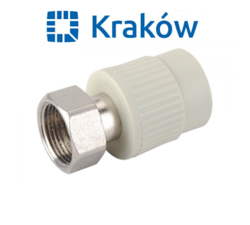 Муфта з накидною гайкою Krakow D20*1/2 (Латунь) Муфта з накидною гайкою Krakow D20*1/2 (Латунь)