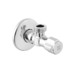 Кран приладовий кутовий Raftec Silver ABS Four Ribs Handle 1/2"*1/2" VFE0101 (вентильний)