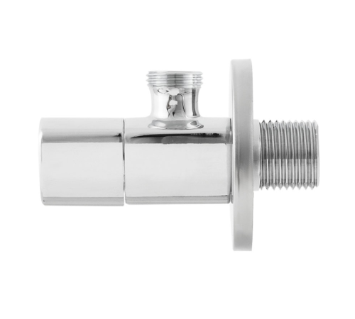 Кран приладовий кутовий Raftec Relo Silver 1/2"*1/2" VKE80101 ( з керамічним запірним елементом )