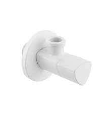 Кран приладовий кутовий Raftec Relo White 1/2"*1/2" VKW80101 ( з керамічним запірним елементом )