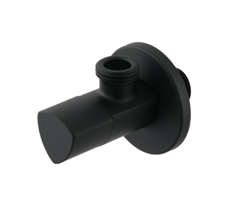 Кран приладовий кутовий Raftec Relo Black 1/2"*3/4" VKB80102 ( з керамічним запірним елементом )
