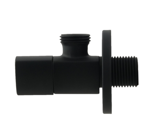Кран приладовий кутовий Raftec Relo Black 1/2"*3/4" VKB80102 ( з керамічним запірним елементом )