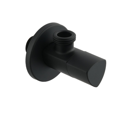 Кран приладовий кутовий Raftec Relo Black 1/2"*3/4" VKB80102 ( з керамічним запірним елементом )