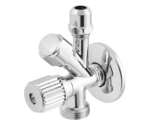 Кран приладовий кутовий Raftec Silver 1/2"*3/8"*3/4" VYU0100502 (вентильний) Кран приладовий кутовий Raftec Silver 1/2"*3/8"*3/4" VYU0100502 (вентильний)