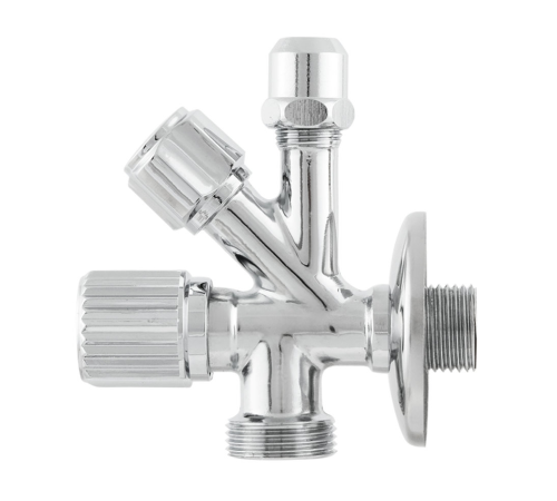 Кран приладовий кутовий Raftec Silver 1/2"*3/8"*3/4" VYU0100502 (вентильний) Кран приладовий кутовий Raftec Silver 1/2"*3/8"*3/4" VYU0100502 (вентильний)