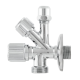 Кран приладовий кутовий Raftec Silver 1/2"*3/8"*3/4" VYU0100502 (вентильний)