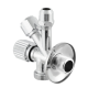 Кран приладовий кутовий Raftec Silver 1/2"*3/8"*3/4" VYU0100502 (вентильний)