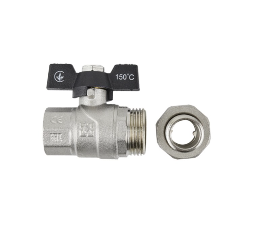 Кран кульовий з американкою Raftec BLACK 1/2" (DRBS1) посилений Кран кульовий з американкою Raftec BLACK 1/2" (DRBS1) посилений