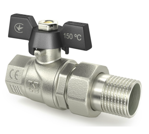 Кран кульовий з американкою Raftec BLACK 1/2" (DRBS1) посилений Кран кульовий з американкою Raftec BLACK 1/2" (DRBS1) посилений