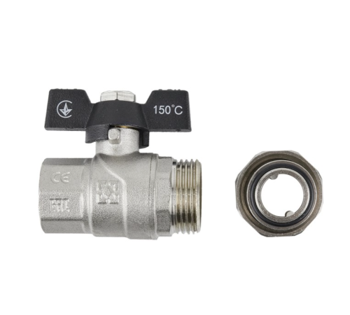 Кран кульовий з американкою Raftec BLACK 1/2" (DRBS1) посилений Кран кульовий з американкою Raftec BLACK 1/2" (DRBS1) посилений