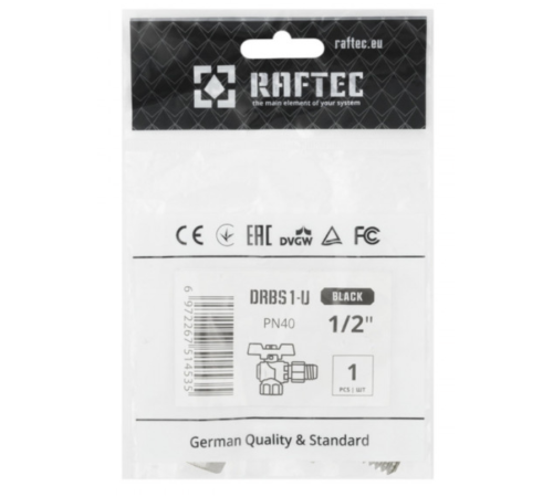 Кран кульовий з американкою Raftec BLACK 1/2" (DRBS1-U) посилений Кран кульовий з американкою Raftec BLACK 1/2" (DRBS1-U) посилений