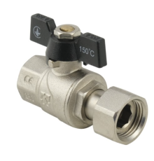 Кран кульовий з накидною гайкою Raftec BLACK 1/2" для води прямий (PRB-1)