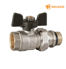 Кран з американкою прямий Reiger BLACK - 1/2" (антипротечка)