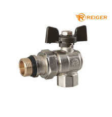 Кран з американкою кутовий Reiger BLACK - 1/2" (антипротечка)
