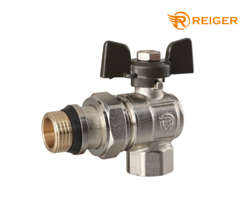Кран з американкою кутовий Reiger BLACK - 3/4" (антипротечка) Кран з американкою кутовий Reiger BLACK - 3/4" (антипротечка)