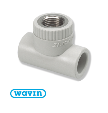 Трійник Wavin Ekoplastik різьба внутрішня D20*1/2 (STKI02020X)