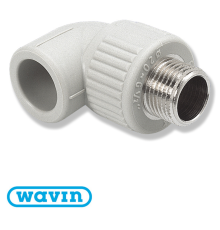 Кут Wavin Ekoplastik різьба наружна D20*1/2 (SKOЕ02020X)