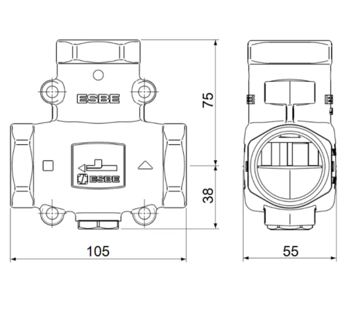 Триходовий змішувальний клапан ESBE VTС512 DN32 1.1/2" РЗ 55 С° (51022100) Триходовий змішувальний клапан ESBE VTС512 DN32 1.1/2" РЗ 55 С° (51022100)