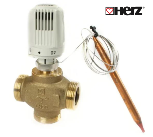 Термоголовка HERZ Classic М28x1,5 20-50°C (1742006) з накладним датчиком температури Термоголовка HERZ Classic М28x1,5 20-50°C (1742006) з накладним датчиком температури