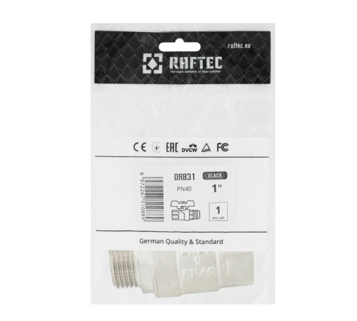 Кран кульовий Raftec BLACK PN40 ВЗ 1" (DRB31) Кран кульовий Raftec BLACK PN40 ВЗ 1" (DRB31)