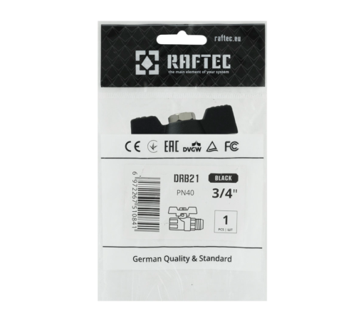 Кран кульовий Raftec BLACK PN20 ВЗ 3/4" (DRB21) Кран кульовий Raftec BLACK PN20 ВЗ 3/4" (DRB21)