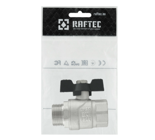 Кран кульовий Raftec BLACK PN20 ВЗ 3/4" (DRB21) Кран кульовий Raftec BLACK PN20 ВЗ 3/4" (DRB21)