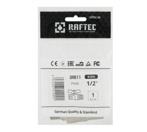 Кран кульовий Raftec BLACK PN40 ВЗ 1/2" (DRB11) Кран кульовий Raftec BLACK PN40 ВЗ 1/2" (DRB11)