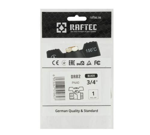 Кран кульовий Raftec BLACK PN40 ВВ 3/4" (DRB2) Кран кульовий Raftec BLACK PN40 ВВ 3/4" (DRB2)