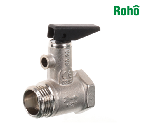 Запобіжний клапан ROHO R2011-050 - 1/2” для бойлера (з ручкою) Запобіжний клапан ROHO R2011-050 - 1/2” для бойлера (з ручкою)