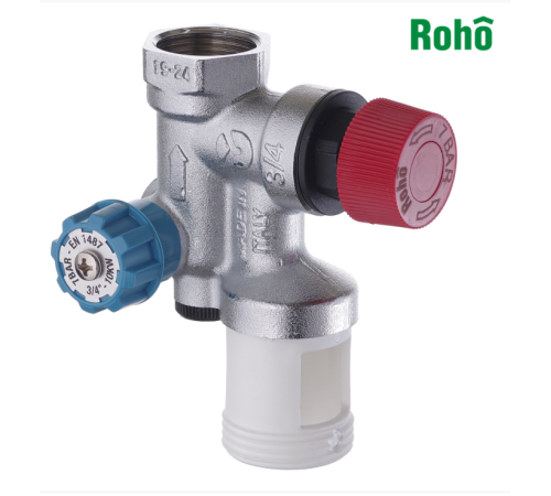 Група безпеки бойлера вертикальна ROHO R2110-075 - 3/4*3/4" ВЗ (з перехідником) Група безпеки бойлера вертикальна ROHO R2110-075 - 3/4*3/4" ВЗ (з перехідником)