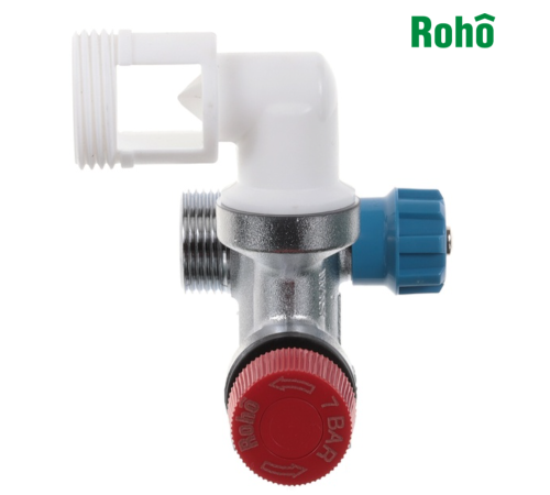Група безпеки бойлера горизонтальна ROHO R2111-050 - 1/2*3/4" ВЗ (з перехідником) Група безпеки бойлера горизонтальна ROHO R2111-050 - 1/2*3/4" ВЗ (з перехідником)