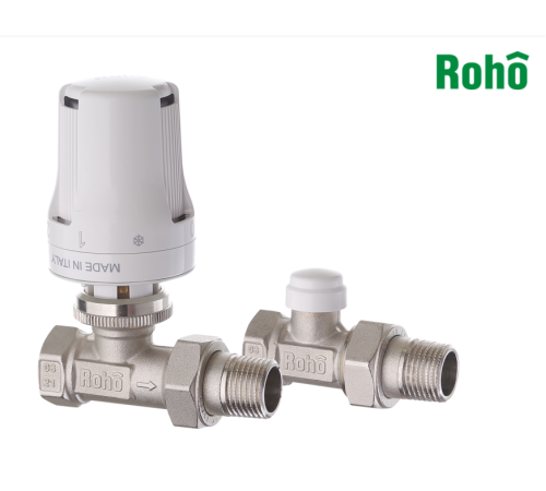 Комплект для підключення радіатора ROHO R5160-050K 1/2" прямий Комплект для підключення радіатора ROHO R5160-050K 1/2" прямий