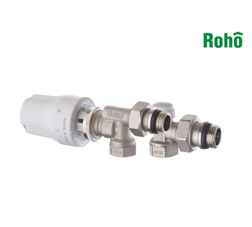 Комплект для підключення радіатора ROHO R5171-050K 1/2" осьовий (антипротечка) Комплект для підключення радіатора ROHO R5171-050K 1/2" осьовий (антипротечка)